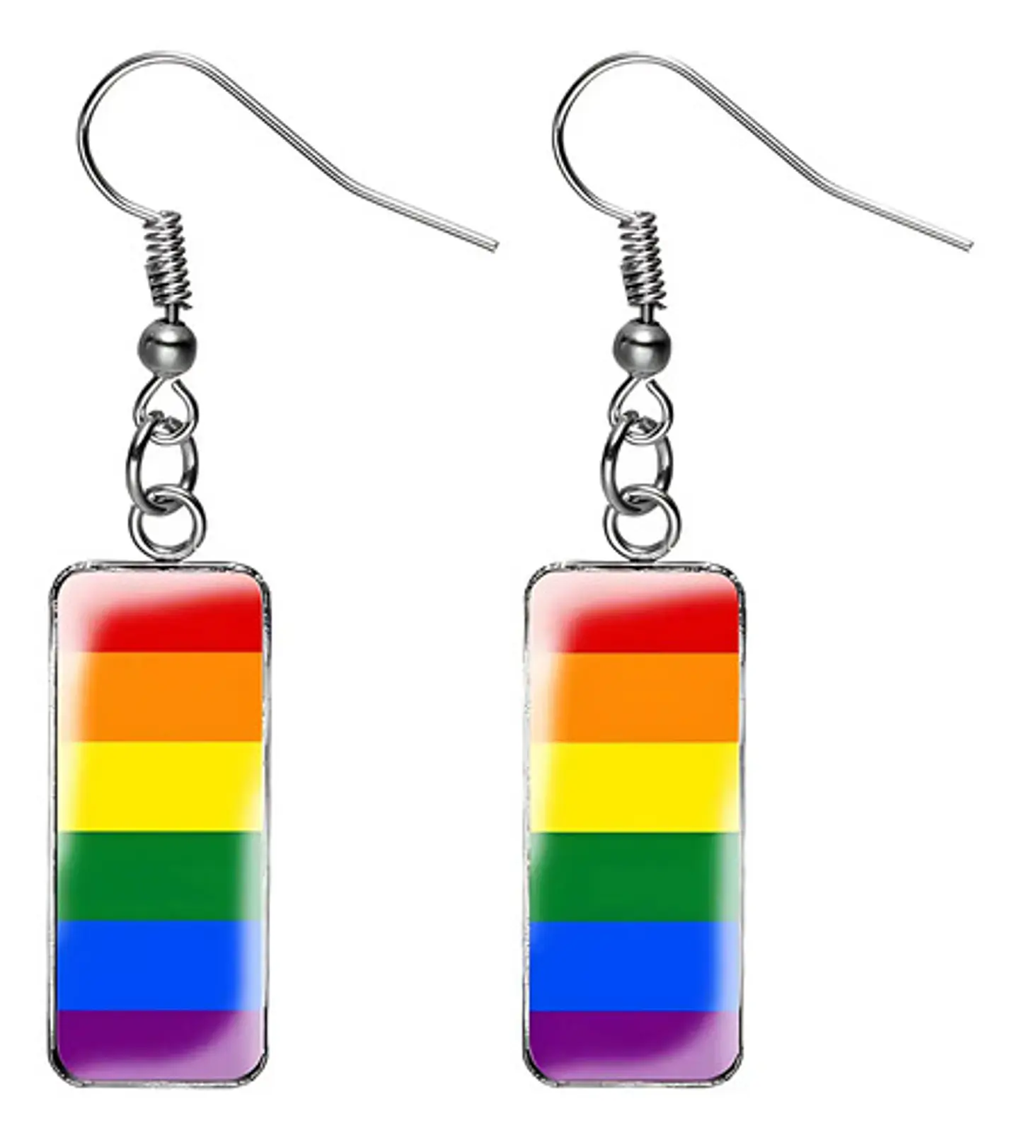 Aretes Pendientes Para Mujeres Cristal Bandera Lgtb Arcoiris 1