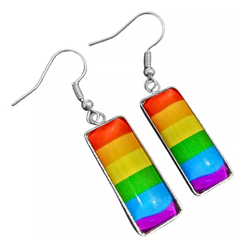 Aretes Pendientes Para Mujeres Cristal Bandera Lgtb Arcoiris