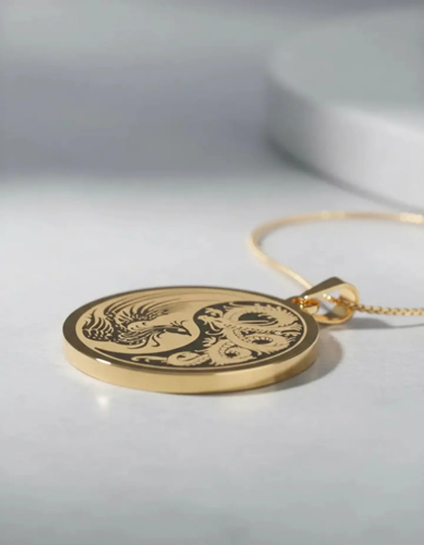 Set De 2 Dijes Para Hombre Y Mujer Dragón Y Fénix Yin Yang 2