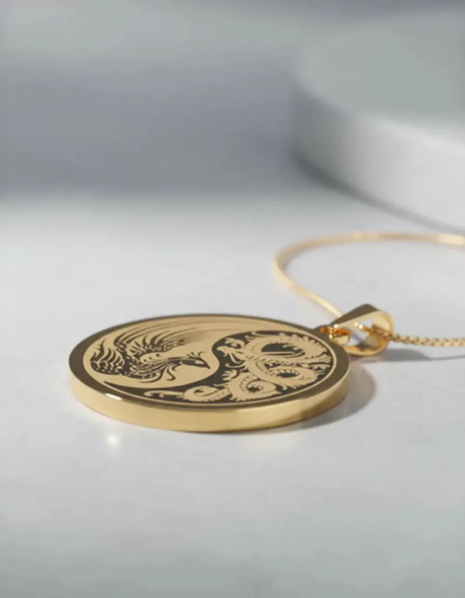 Set De 2 Dijes Para Hombre Y Mujer Dragón Y Fénix Yin Yang 2