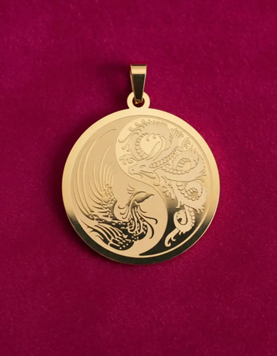 Set De 2 Dijes Para Hombre Y Mujer Dragón Y Fénix Yin Yang 6