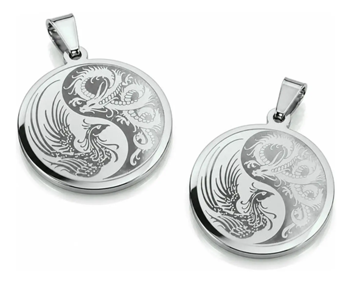 Set De 2 Dijes Para Hombre Y Mujer Dragón Y Fénix Yin Yang 11