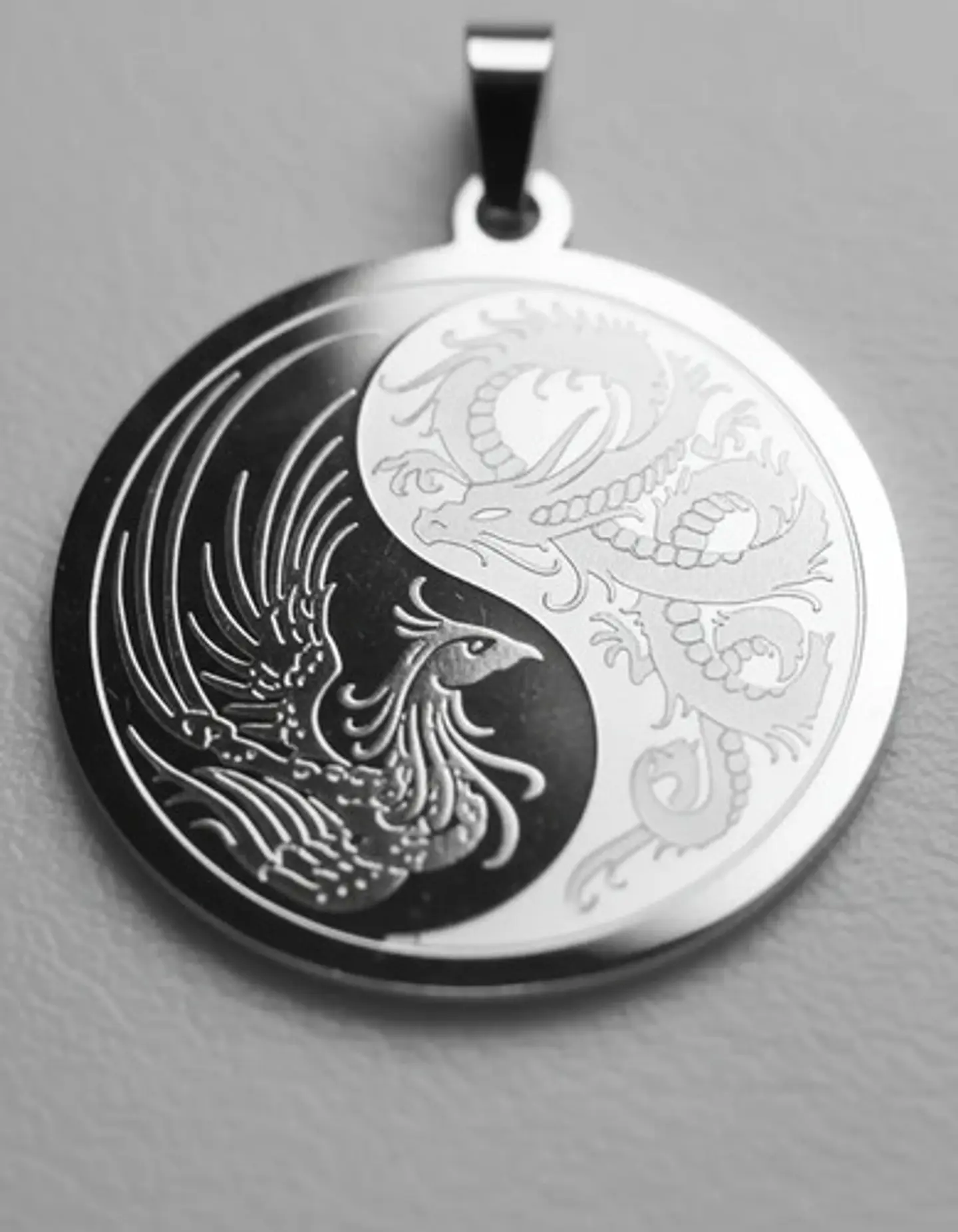 Set De 2 Dijes Para Hombre Y Mujer Dragón Y Fénix Yin Yang 13