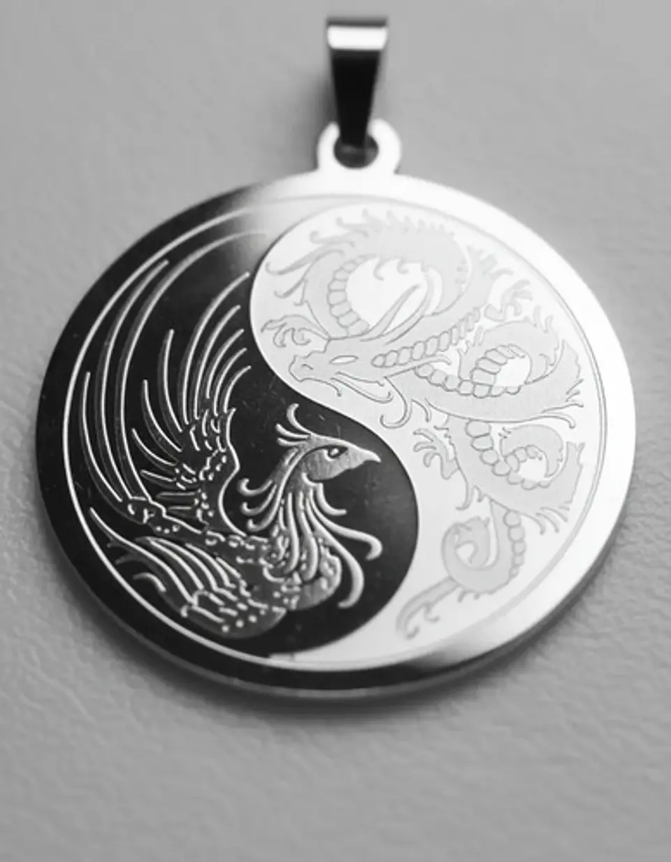 Set De 2 Dijes Para Hombre Y Mujer Dragón Y Fénix Yin Yang 13