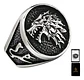 Anillo Para Hombres Lobo Stark Got De Acero Color Plata - Miniatura 1