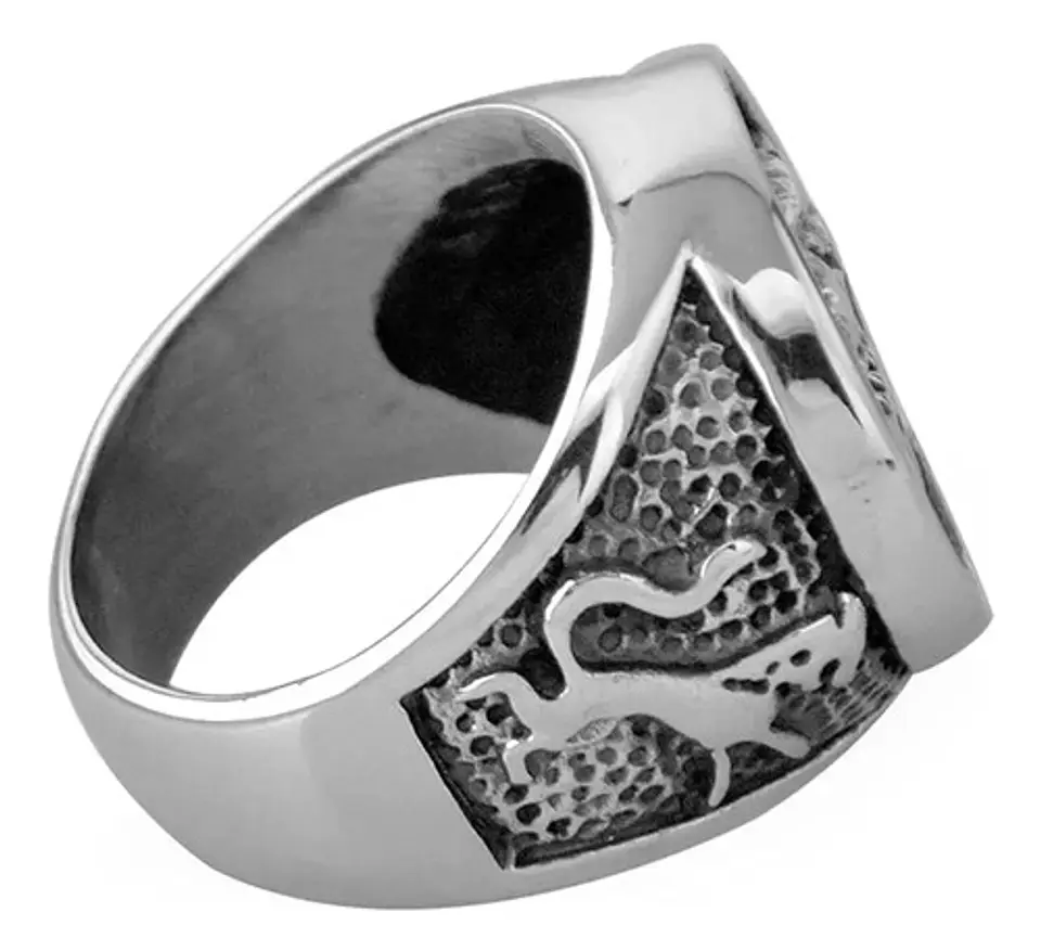 Anillo Para Hombres Lobo Stark Got De Acero Color Plata 4