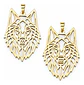 Set 2 Dijes Cabeza Lobo Nórdico Vikingo Para Hombre Y Mujer - Miniatura 1