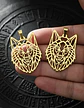 Set 2 Dijes Cabeza Lobo Nórdico Vikingo Para Hombre Y Mujer - Miniatura 9