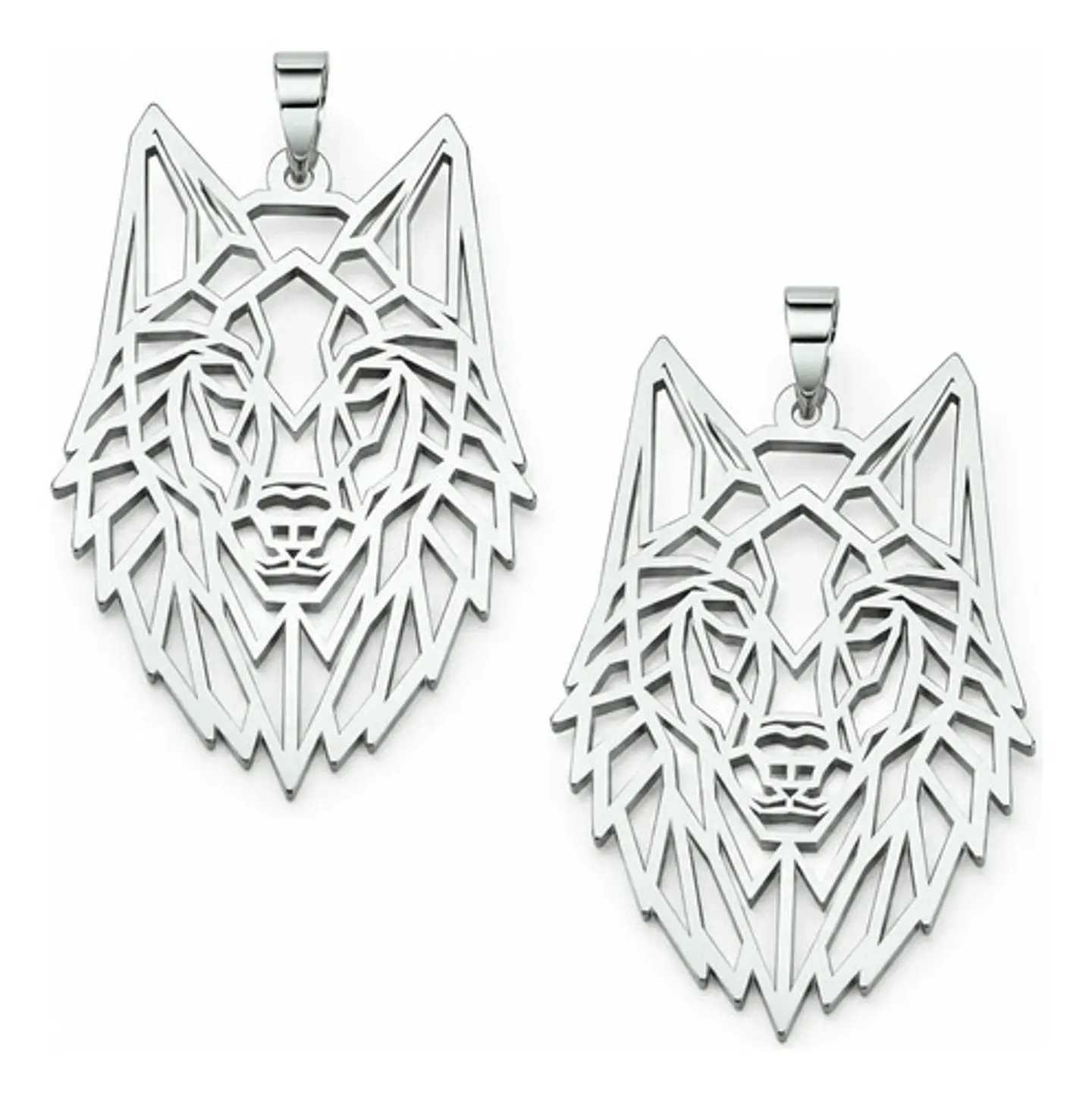 Set 2 Dijes Cabeza Lobo Nórdico Vikingo Para Hombre Y Mujer 10