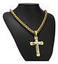 Collar Para Hombres Dije Crucifijo Cristo De Acero Color Oro - Miniatura 2