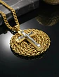 Collar Para Hombres Dije Crucifijo Cristo De Acero Color Oro - Miniatura 9