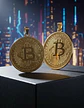 Set 2 Dijes Para Hombre Mujer Medallas Bitcoin Criptomoneda - Miniatura 4