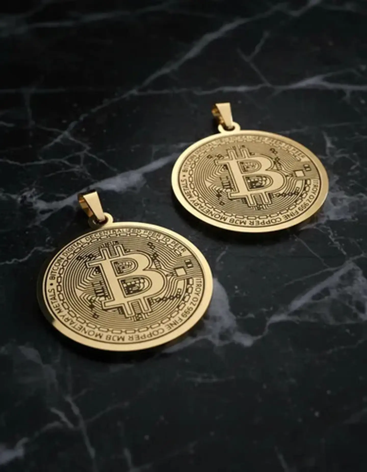 Set 2 Dijes Para Hombre Mujer Medallas Bitcoin Criptomoneda 6
