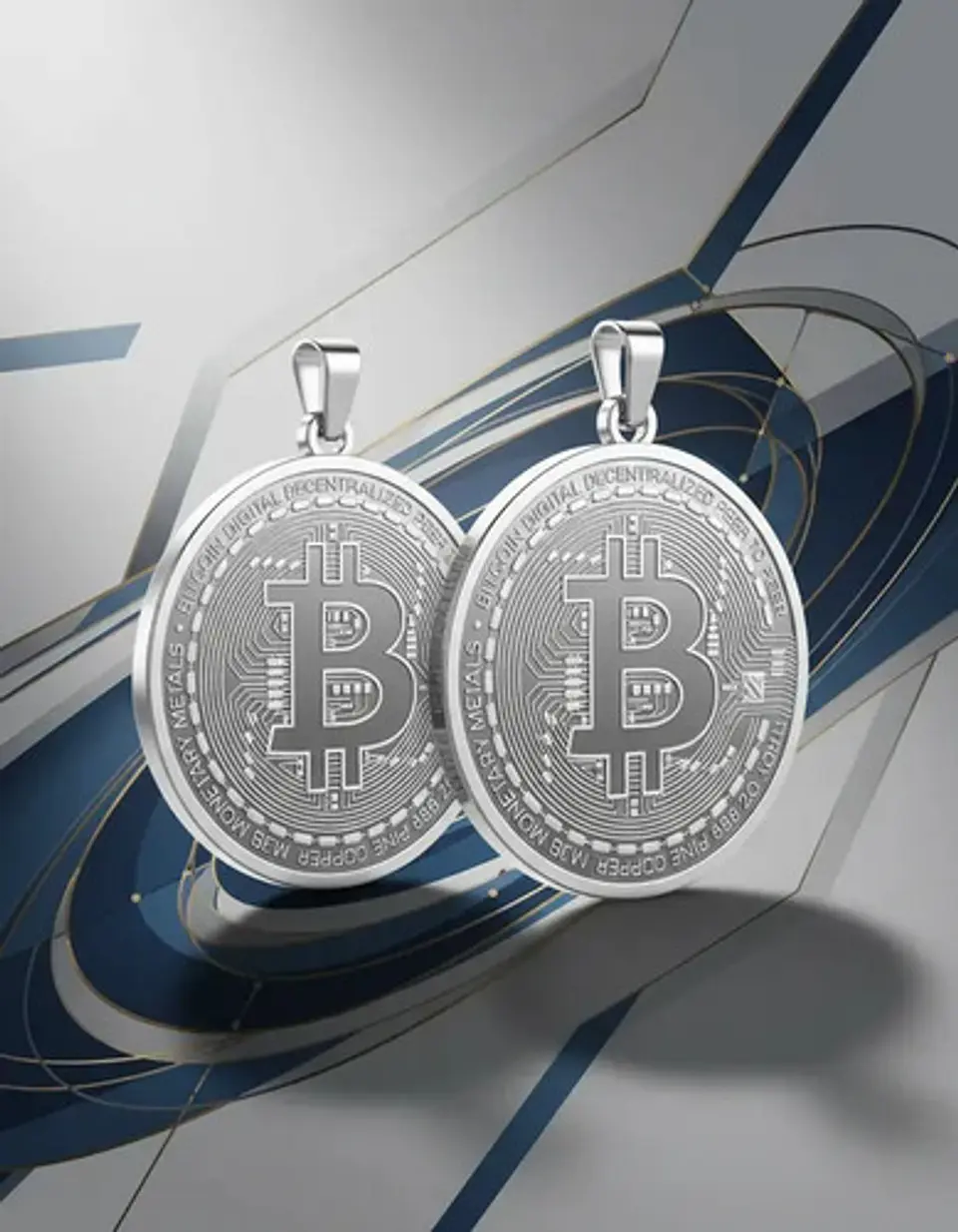 Set 2 Dijes Para Hombre Mujer Medallas Bitcoin Criptomoneda 13