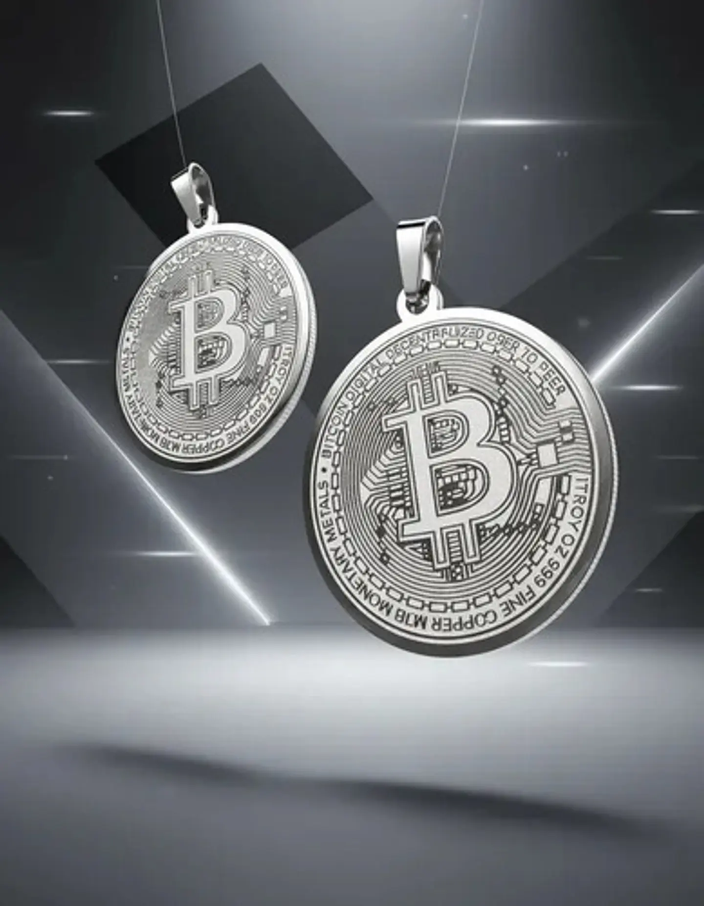 Set 2 Dijes Para Hombre Mujer Medallas Bitcoin Criptomoneda 18