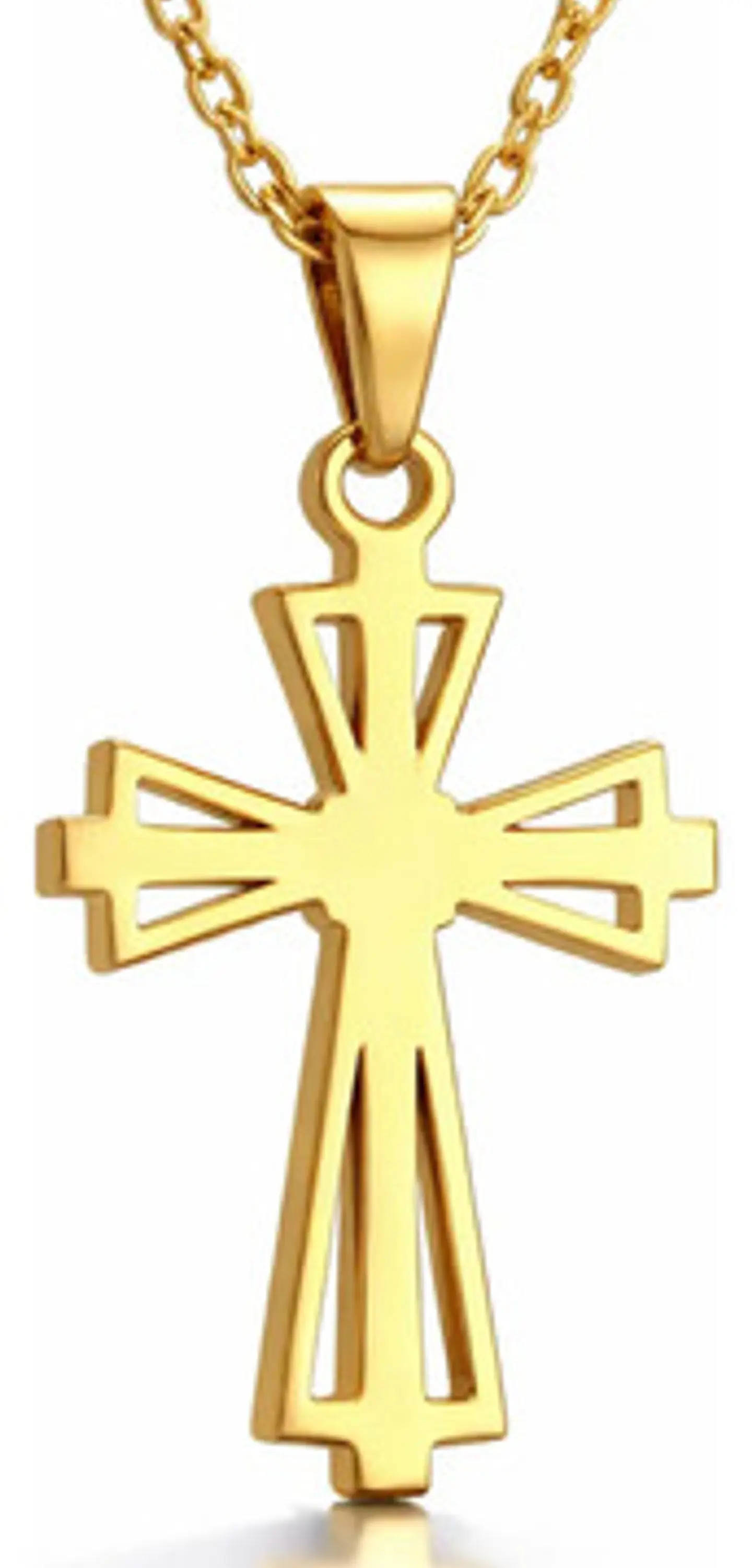 Collar Para Hombre Mujer Con Dije Cruz Minimalista Color Oro 1