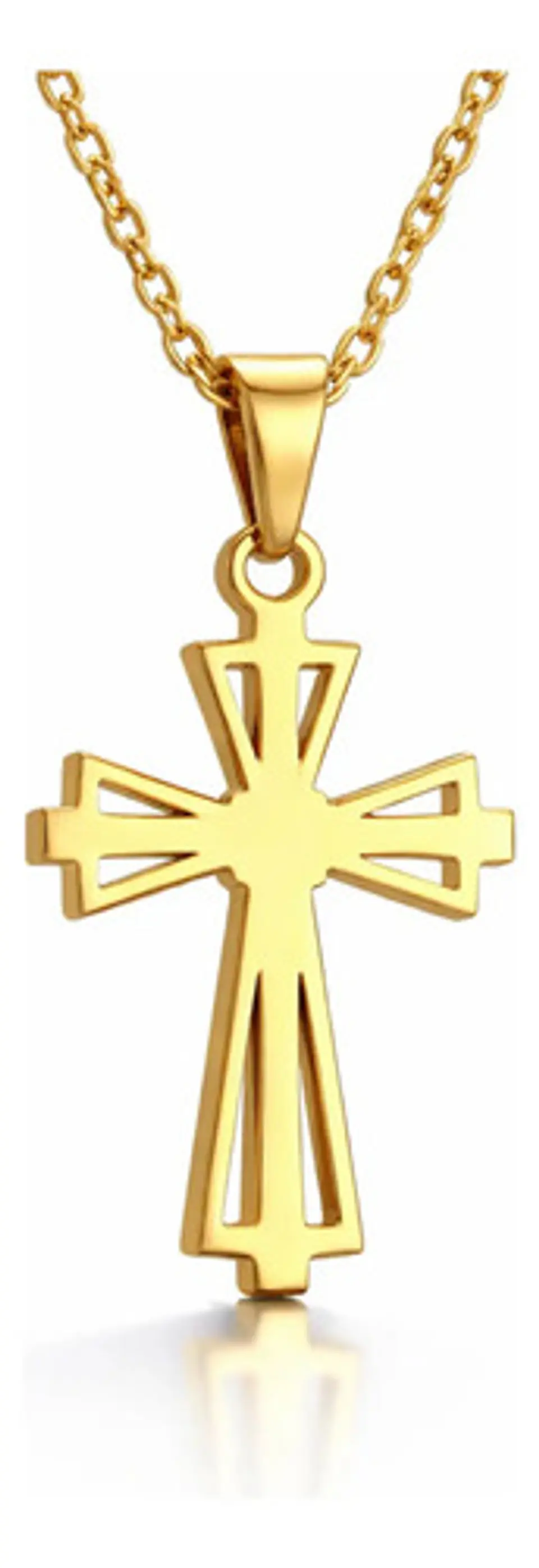 Collar Para Hombre Mujer Con Dije Cruz Minimalista Color Oro 1