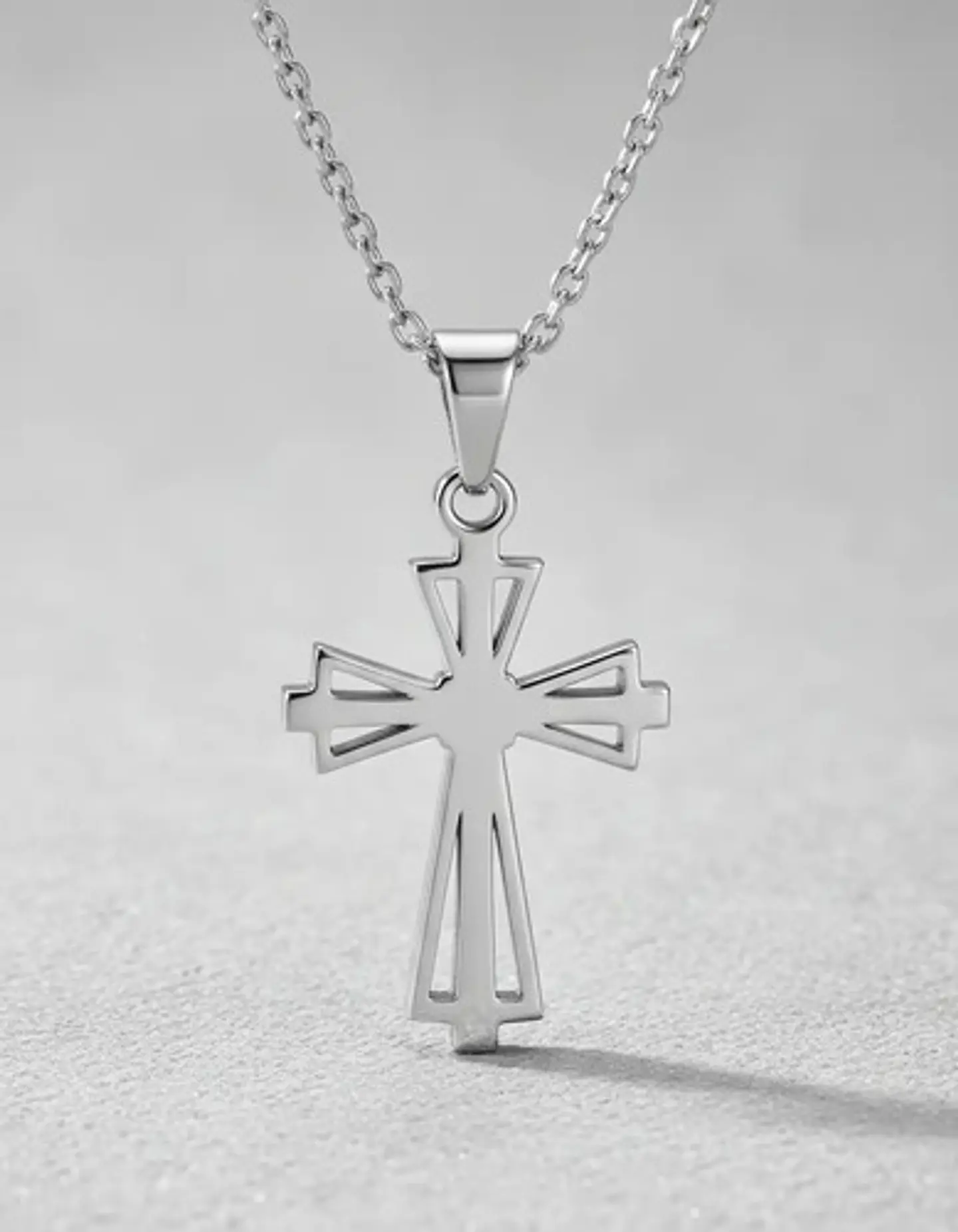 Collar Para Hombre Mujer Con Dije Cruz Minimalista Color Oro 11