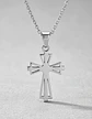 Collar Para Hombre Mujer Con Dije Cruz Minimalista Color Oro - Miniatura 11