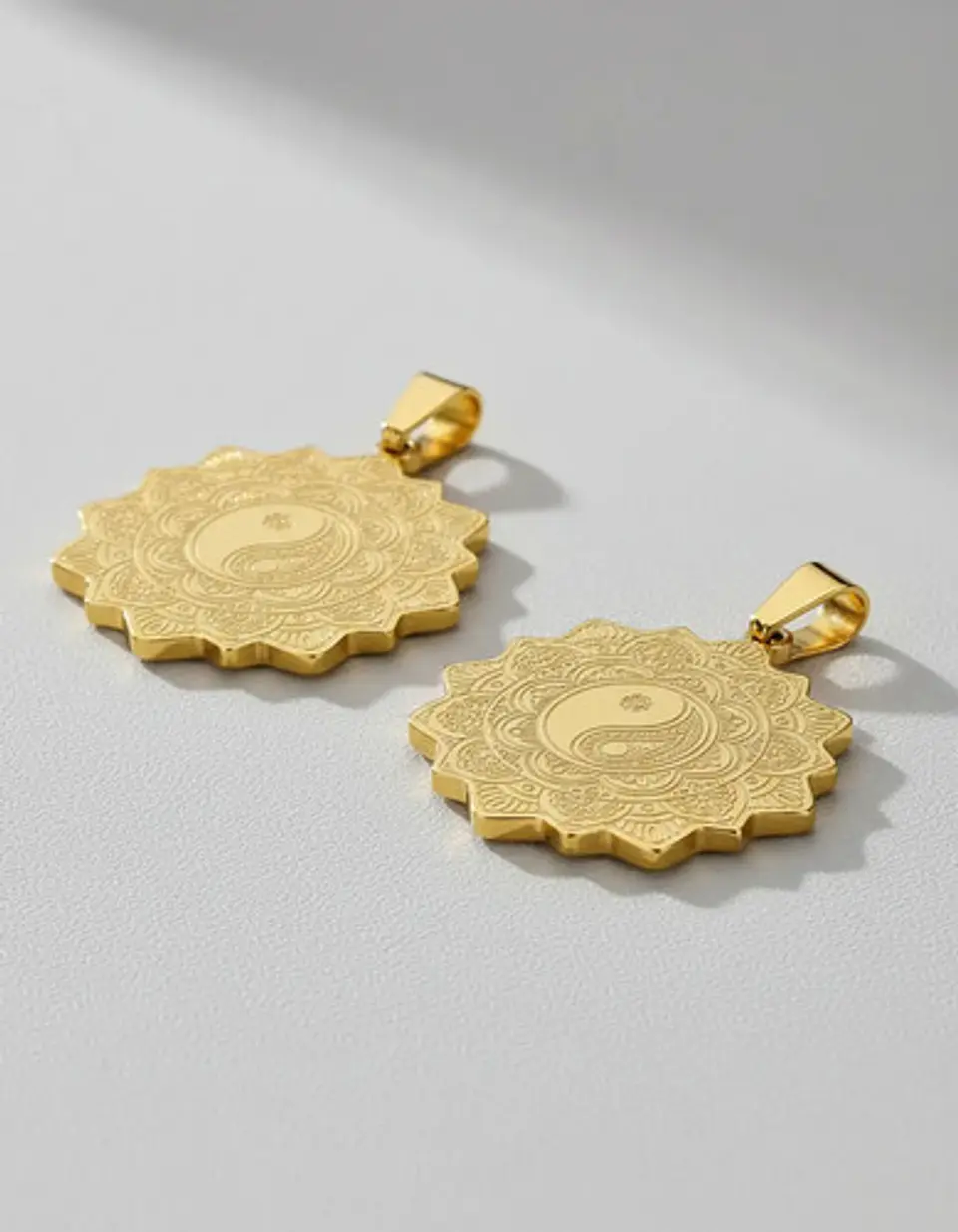 Set De 2 Dijes Para Hombre Y Mujer Flor De La Vida Yin Yang 5