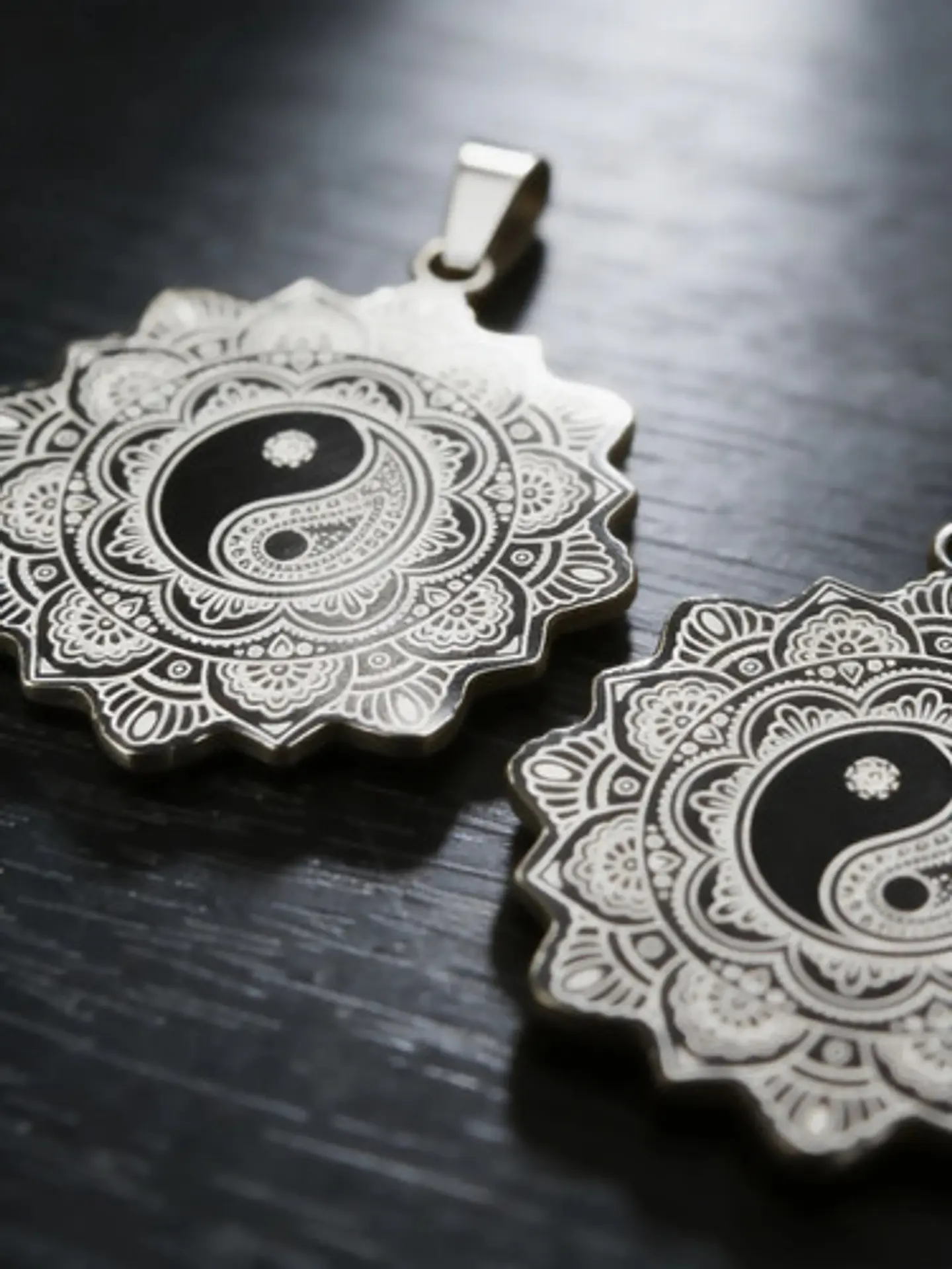Set De 2 Dijes Para Hombre Y Mujer Flor De La Vida Yin Yang 16