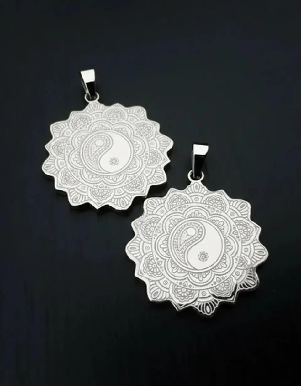Set De 2 Dijes Para Hombre Y Mujer Flor De La Vida Yin Yang 18