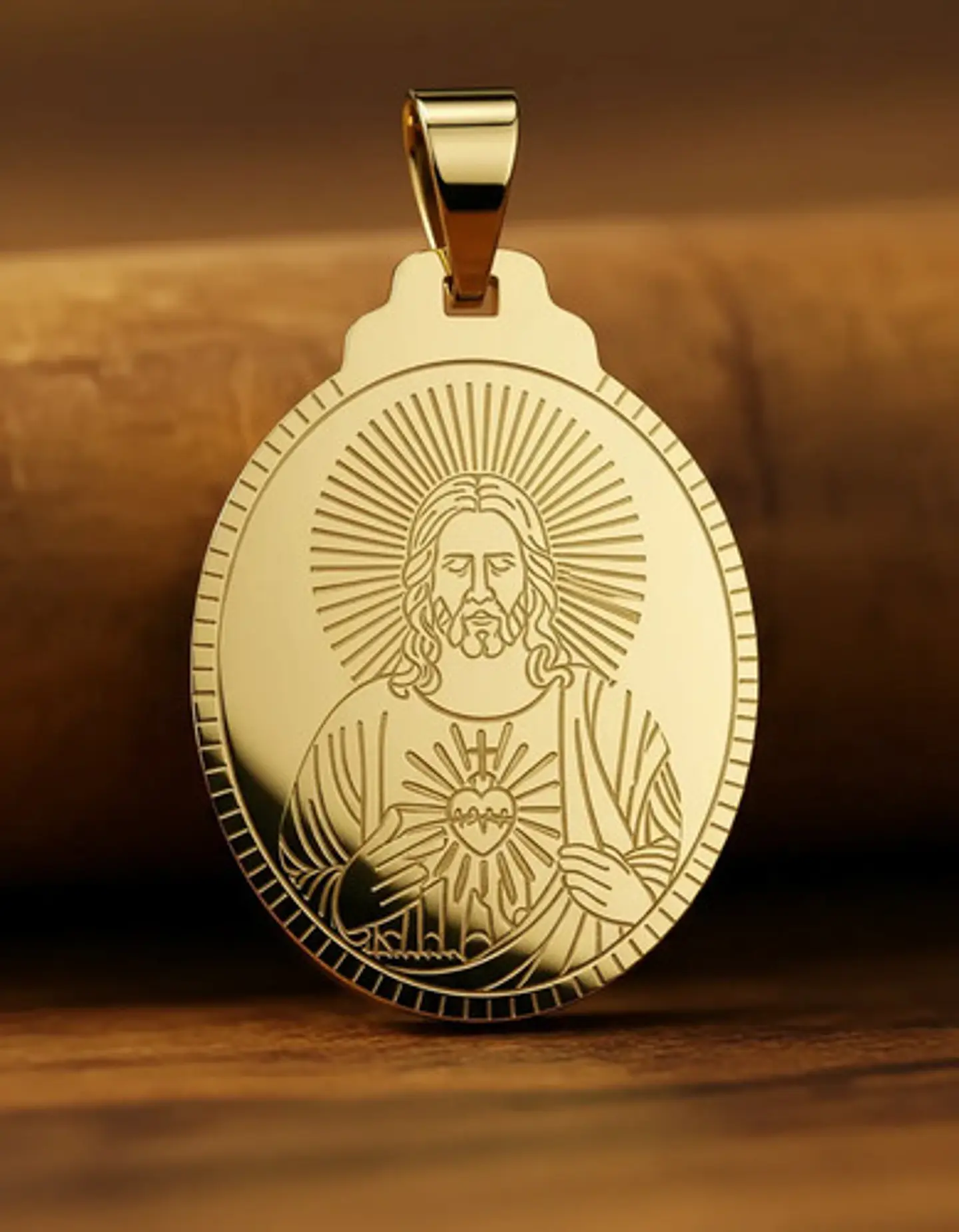 Pack X2 Para Hombres Mujer Medallas Sagrado Corazón De Jesús 3