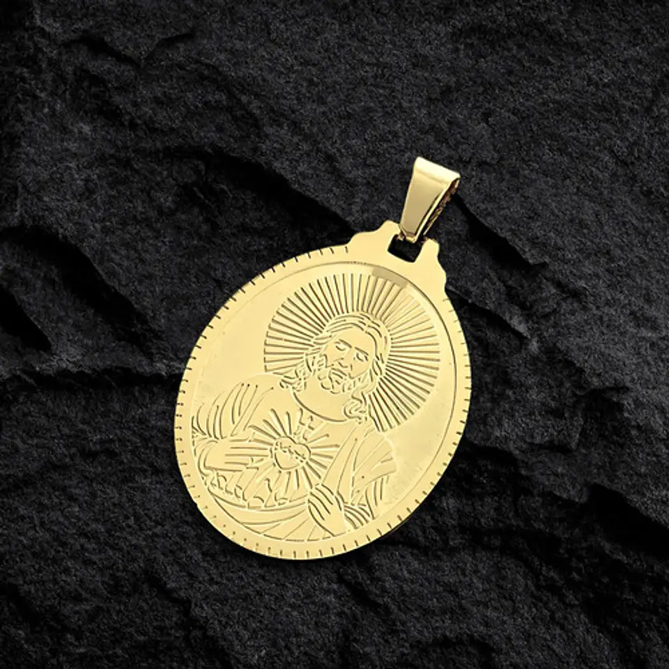 Pack X2 Para Hombres Mujer Medallas Sagrado Corazón De Jesús 8