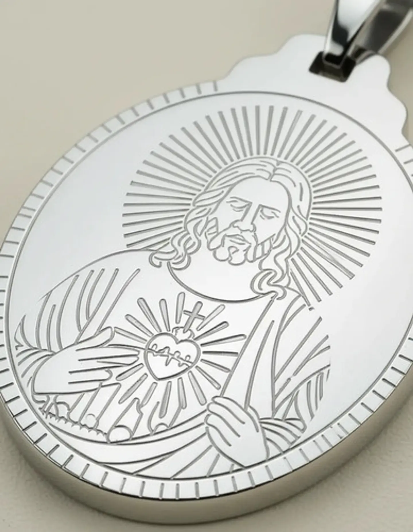 Pack X2 Para Hombres Mujer Medallas Sagrado Corazón De Jesús 13