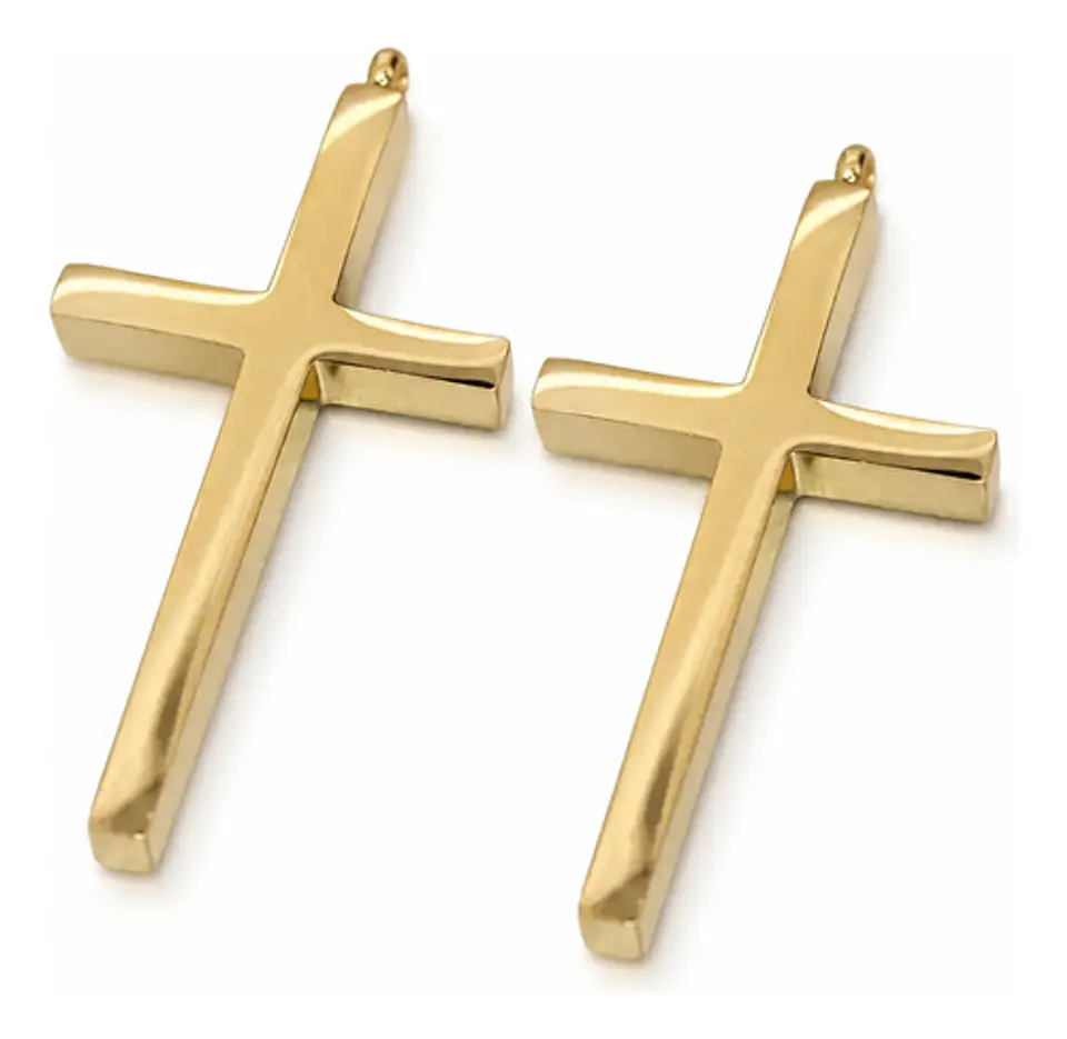 Pack X2 De Acero Para Hombre Y Mujer Dijes Cruz Minimalista 1