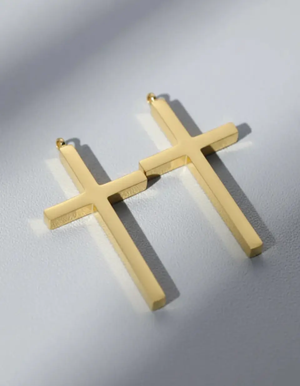 Pack X2 De Acero Para Hombre Y Mujer Dijes Cruz Minimalista 8