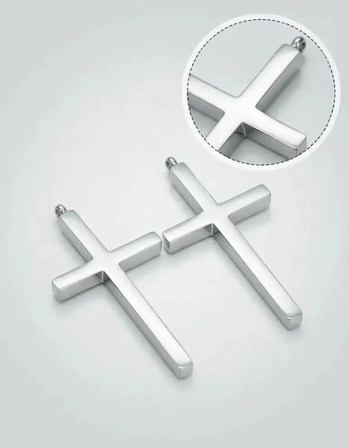 Pack X2 De Acero Para Hombre Y Mujer Dijes Cruz Minimalista 16