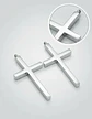 Pack X2 De Acero Para Hombre Y Mujer Dijes Cruz Minimalista - Miniatura 16