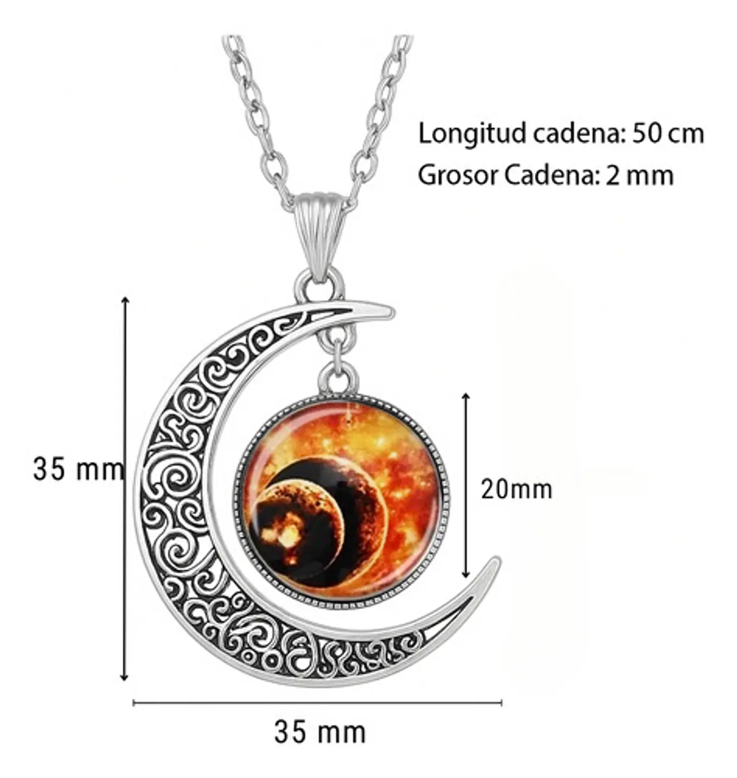 Collar Para Mujeres Dije Media Luna Constelaciones Galaxia 18