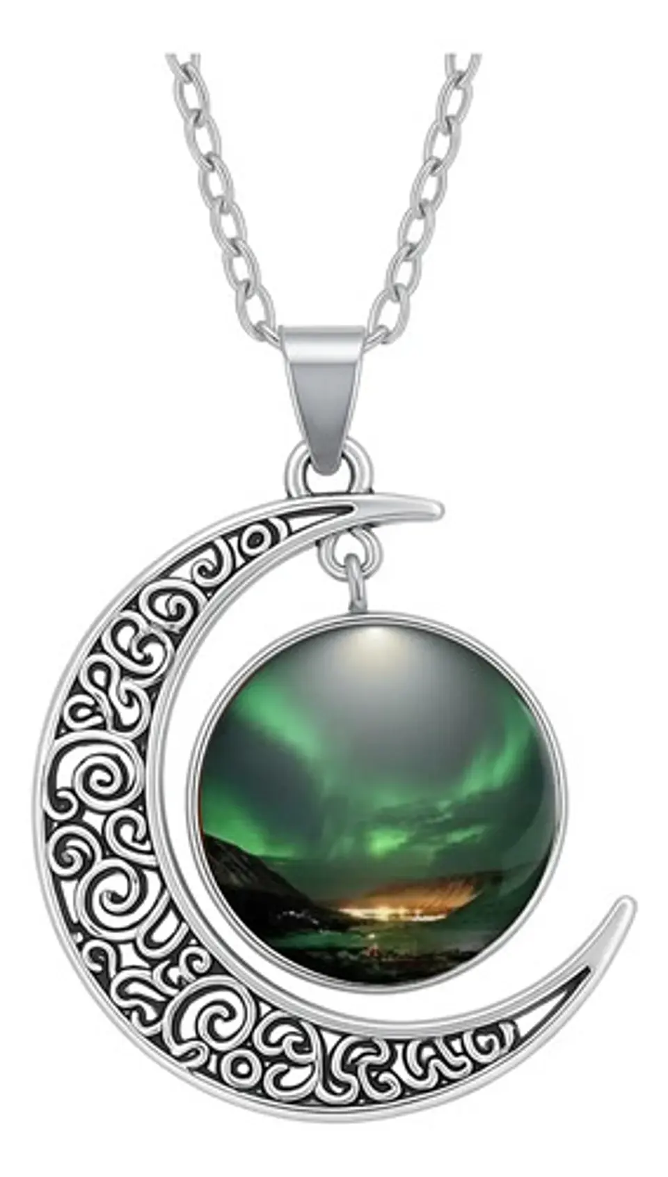 Collar Para Mujeres Dije Media Luna Constelaciones Galaxia 25