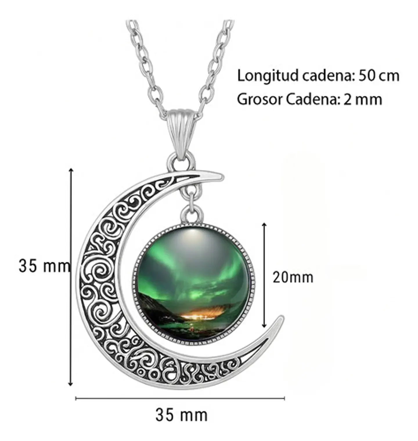 Collar Para Mujeres Dije Media Luna Constelaciones Galaxia 26