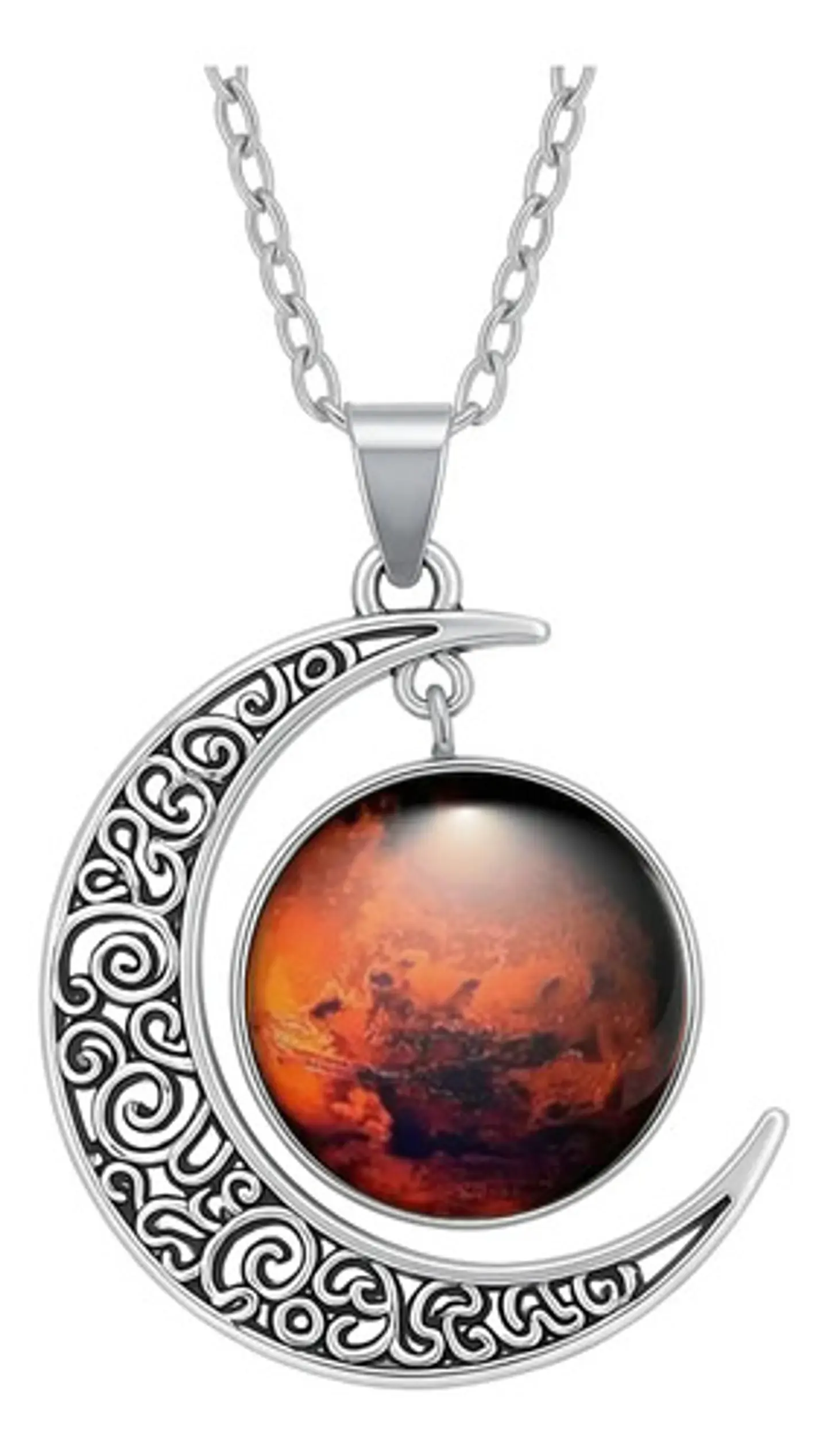 Collar Para Mujeres Dije Media Luna Constelaciones Galaxia 33