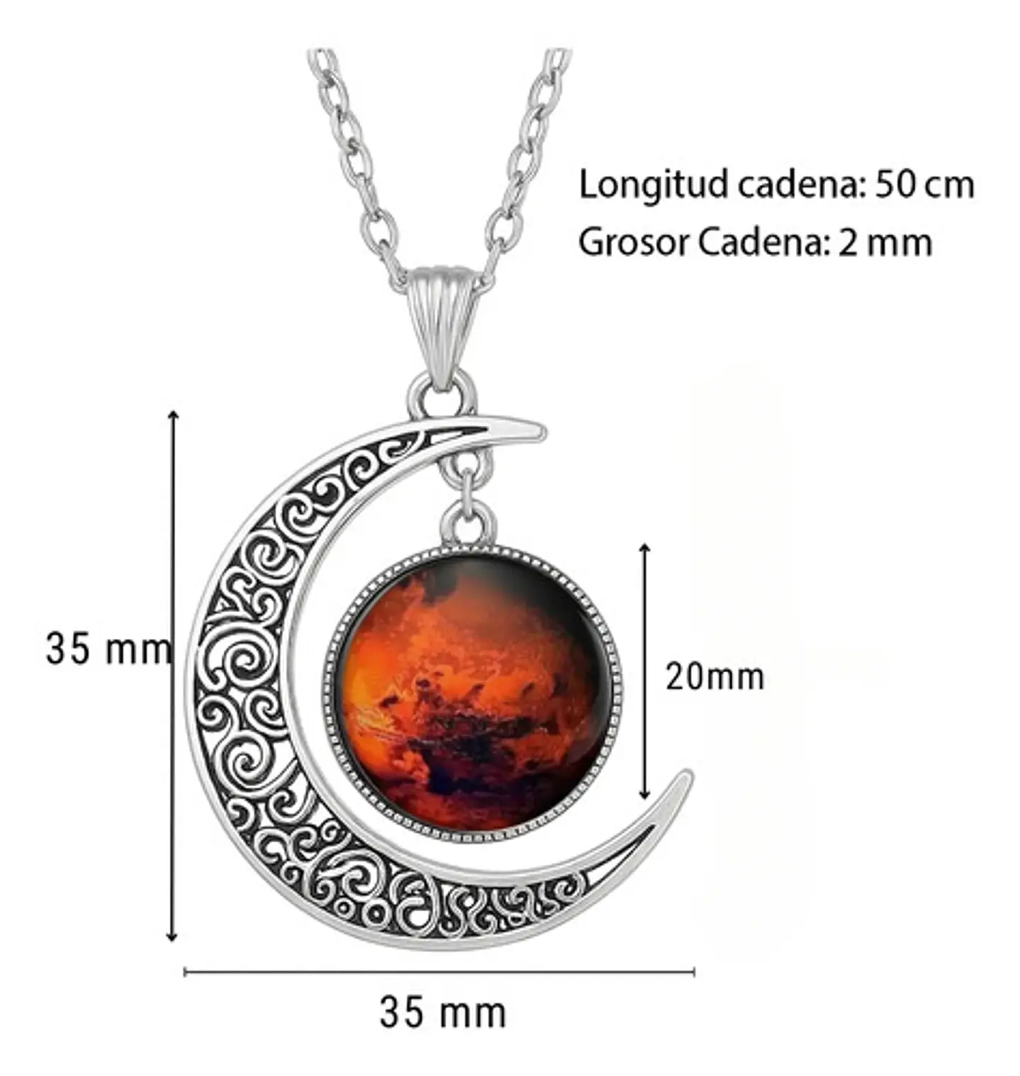 Collar Para Mujeres Dije Media Luna Constelaciones Galaxia 34