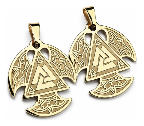 Pack X2 Vikingos De Acero Para Hombre Y Mujer Dijes Amuletos