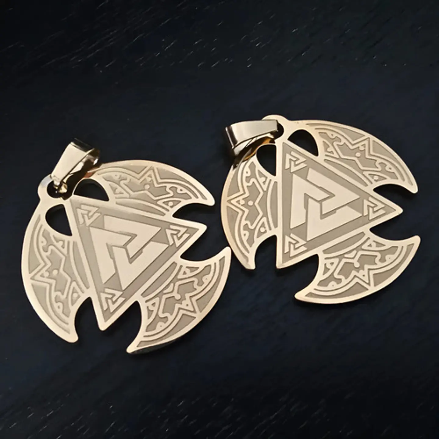 Pack X2 Vikingos De Acero Para Hombre Y Mujer Dijes Amuletos 10