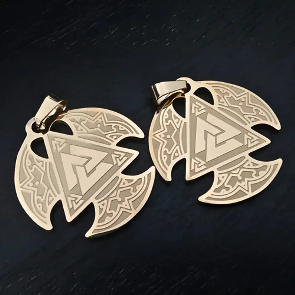 Pack X2 Vikingos De Acero Para Hombre Y Mujer Dijes Amuletos 10