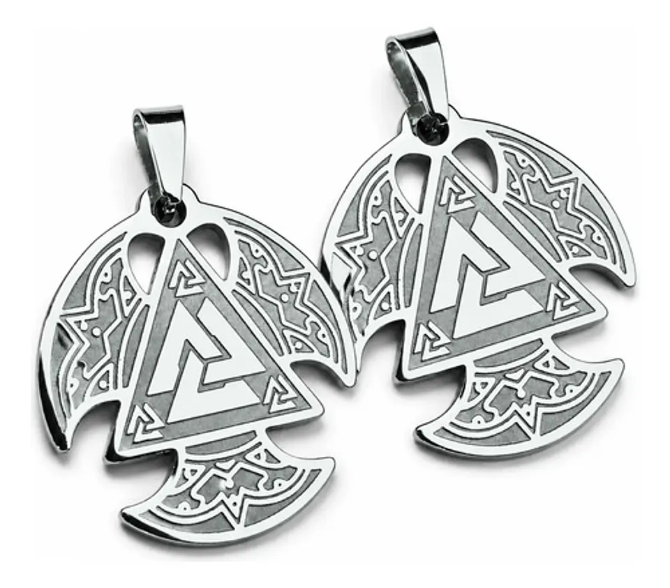 Pack X2 Vikingos De Acero Para Hombre Y Mujer Dijes Amuletos 11