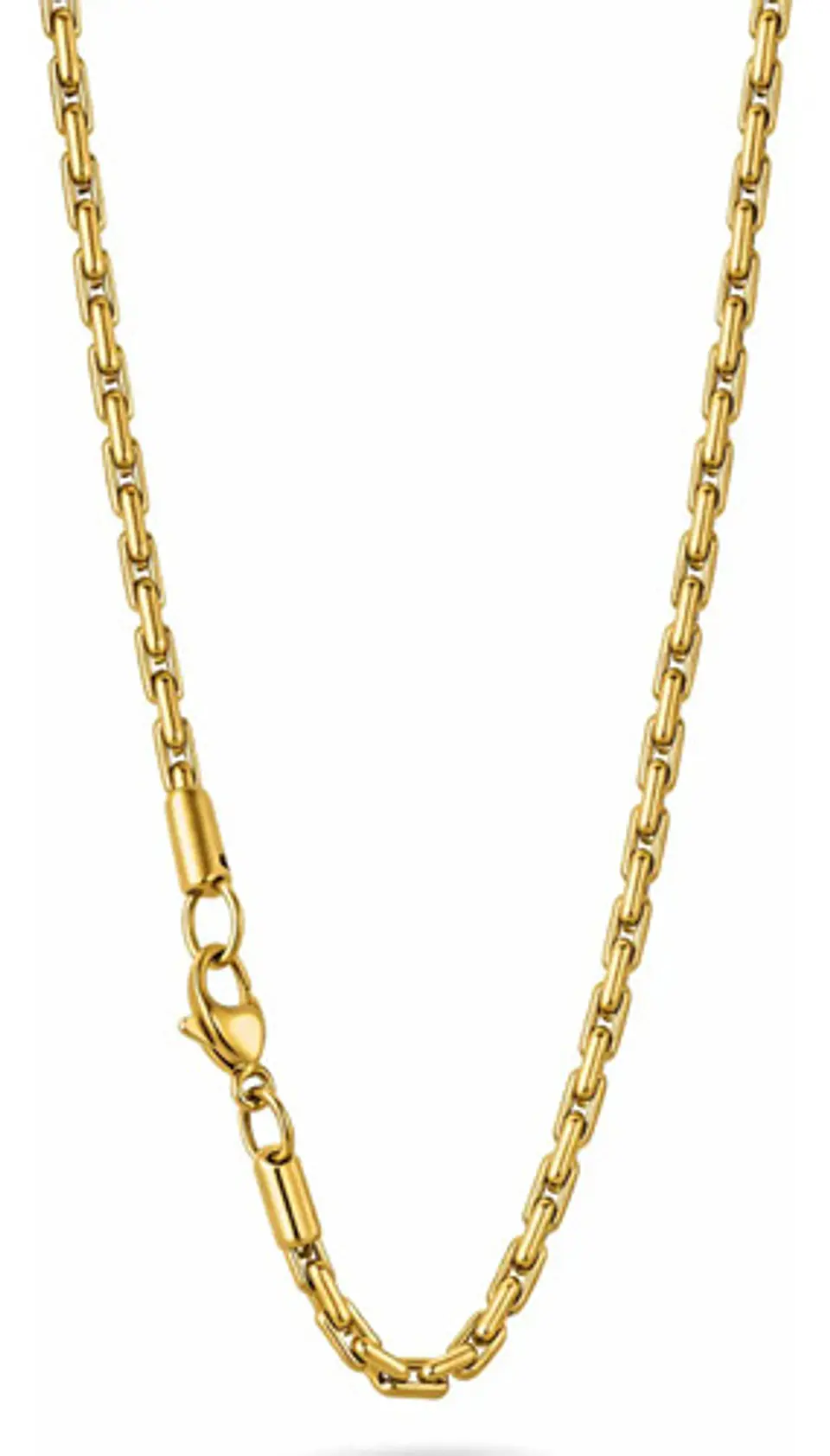 Cadena 60 Cm Para Hombre Mujer Eslabón Bambú 1.2mm Color Oro 41