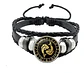 Pulsera Manilla Cuero Para Hombre Mujer Con Signos Zodiacal - Miniatura 1