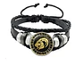 Pulsera Manilla Cuero Para Hombre Mujer Con Signos Zodiacal - Miniatura 9