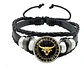 Pulsera Manilla Cuero Para Hombre Mujer Con Signos Zodiacal - Miniatura 32