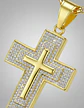 Collar Para Hombres Dije Con Piedras Cruz Brillante De Acero - Miniatura 3
