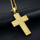 Collar Para Hombres Dije Con Piedras Cruz Brillante De Acero - Miniatura 10