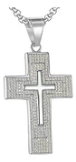 Collar Para Hombres Dije Con Piedras Cruz Brillante De Acero - Miniatura 11