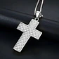 Collar Para Hombres Dije Con Piedras Cruz Brillante De Acero - Miniatura 15
